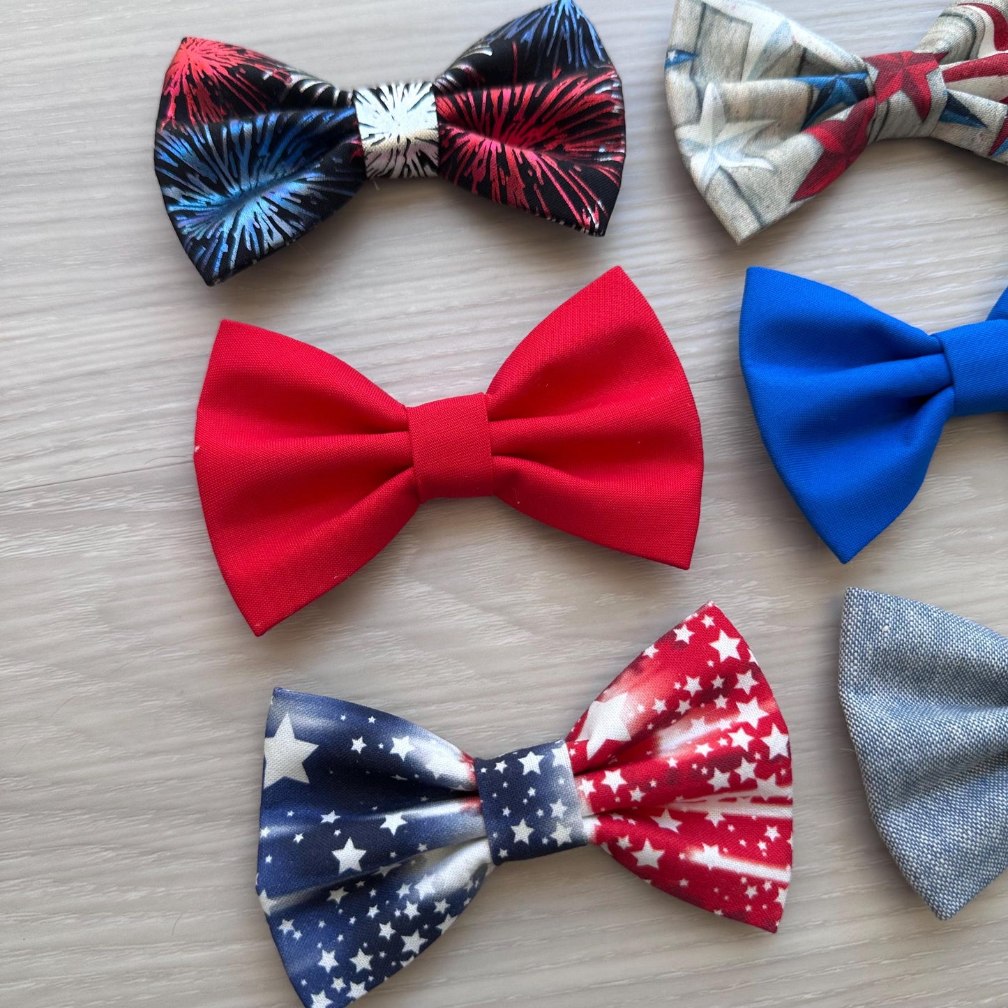 Patriotic Dog Bowtie, 4th of July Dog Accessory, American Flag Bow Tie for Pets, Independence Day Dog Collar Bow
