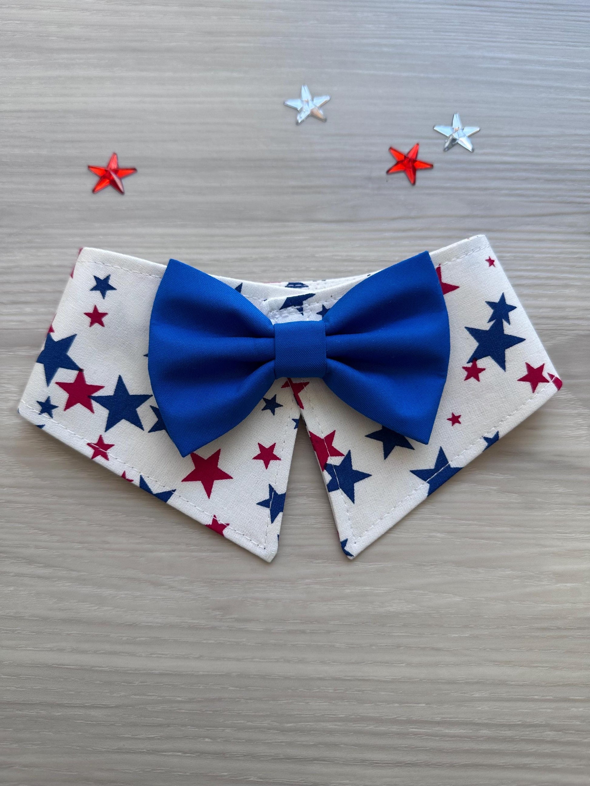 Patriotic Dog Collar Bandana, 4th of July Pet Bandana, USA Scarf, Independence Day Dog Gift, American pet Bandana, Tuxedo for dogs and cats