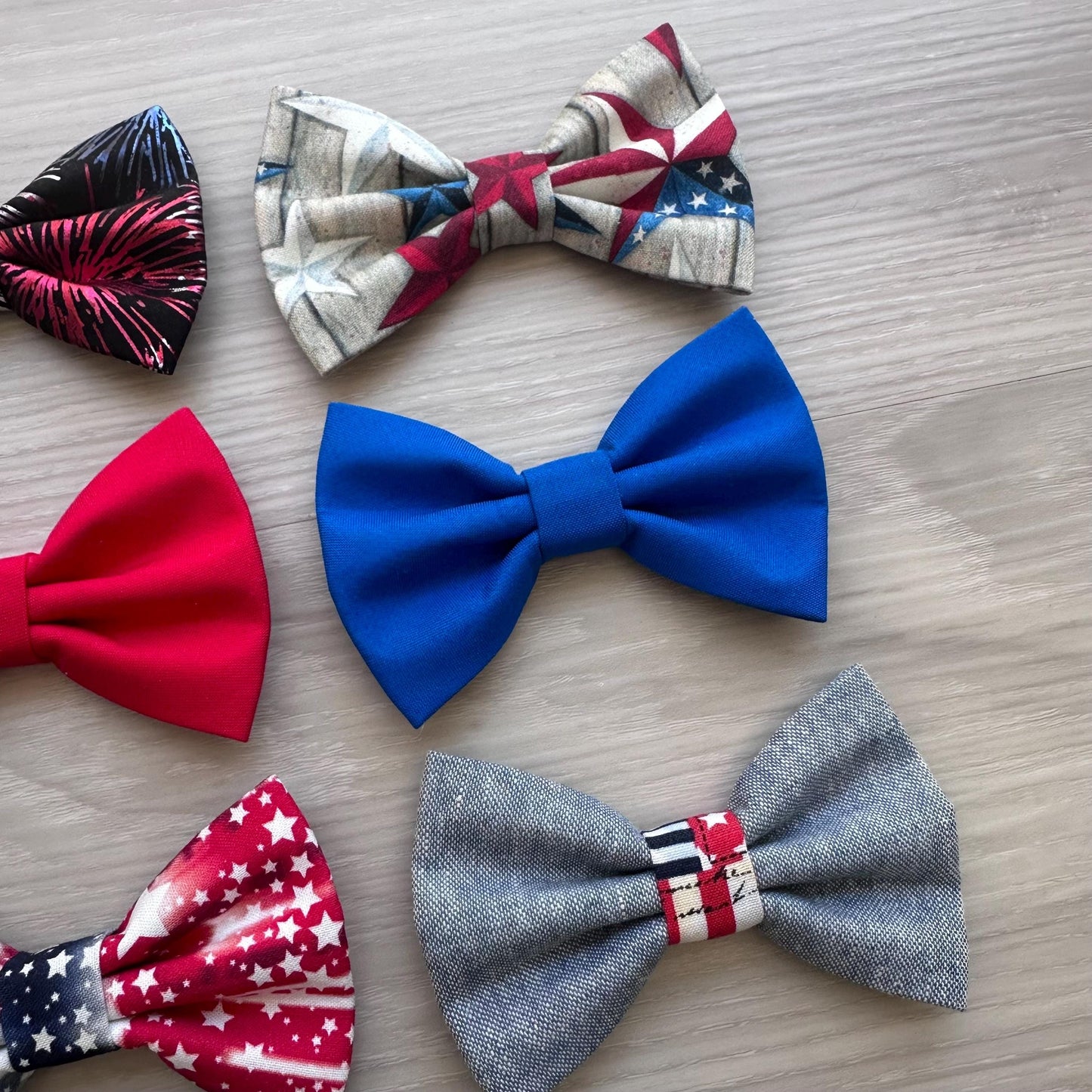 Patriotic Dog Bowtie, 4th of July Dog Accessory, American Flag Bow Tie for Pets, Independence Day Dog Collar Bow