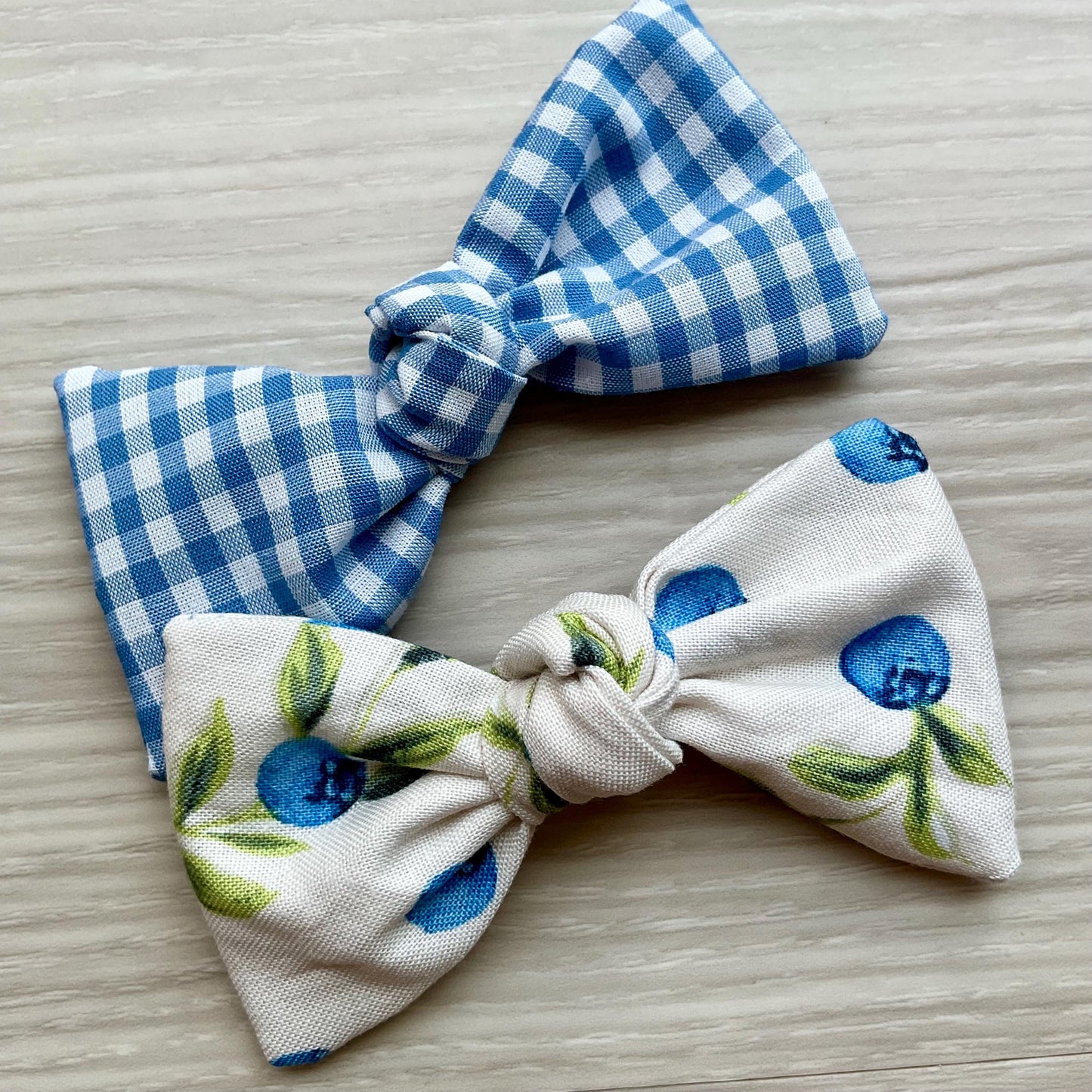 Blueberry Dog Hair Bow Clip, Handmade Cotton Hair Accessory, summer pet hair clips