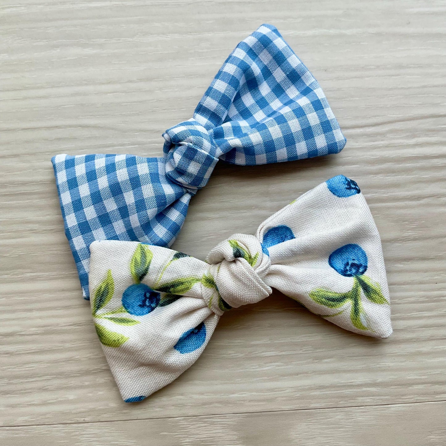 Blueberry Dog Hair Bow Clip, Handmade Cotton Hair Accessory, summer pet hair clips