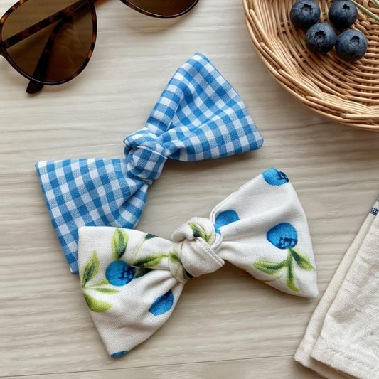 Blueberry Dog Hair Bow Clip, Handmade Cotton Hair Accessory, summer pet hair clips