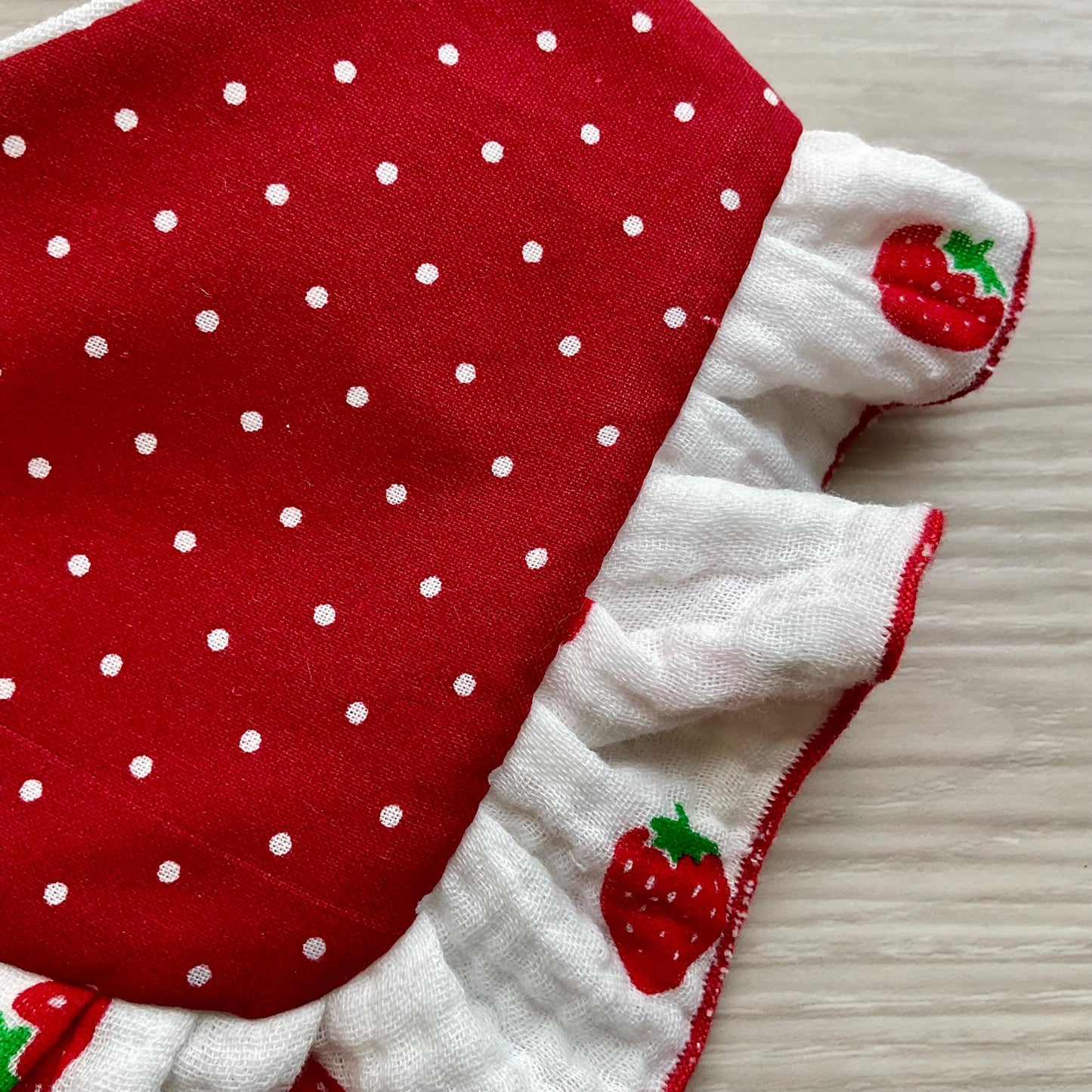 Strawberry Dog Bandana with Ruffles, Summer Berries pet scarf, perfect gift for summer for dogs, Girly bandanas and cats