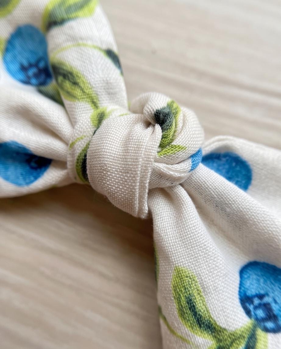 Blueberry Dog Hair Bow Clip, Handmade Cotton Hair Accessory, summer pet hair clips