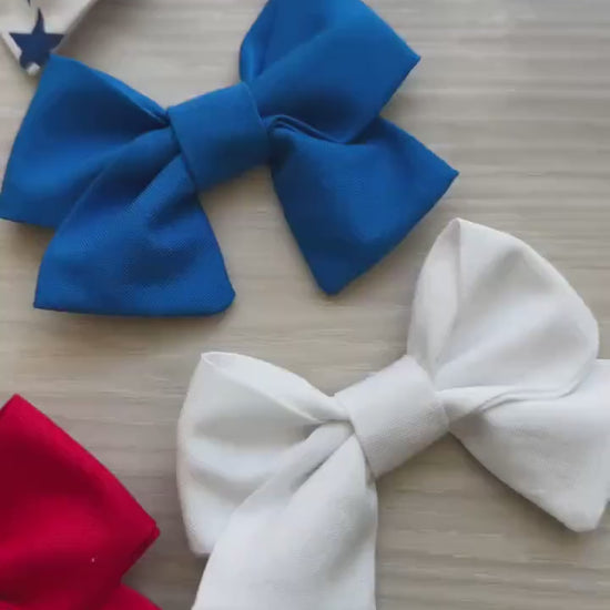 4th of July Dog Bowtie for Girl, Patriotic Pet Bow Tie, Red White Blue Puppy Accessory, Independence Day Dog Bandana Alternative