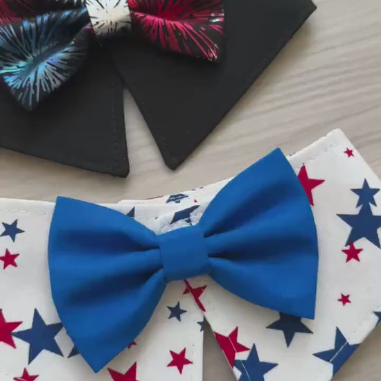 Patriotic Dog Collar Bandana, 4th of July Pet Bandana, USA Scarf, Independence Day Dog Gift, American pet Bandana, Tuxedo for dogs and cats
