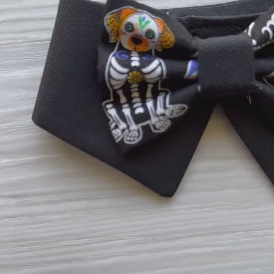 Dog Collar tuxedo bandana, Dia de los muertos