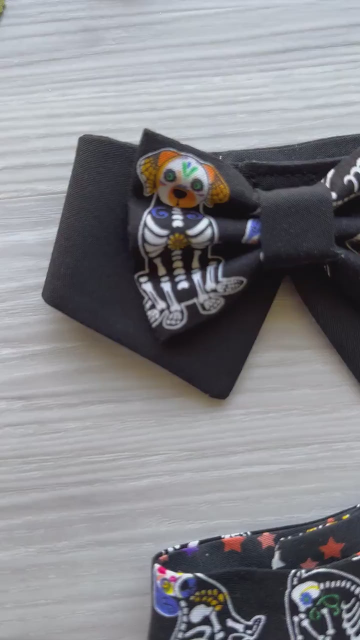 Dog Collar tuxedo bandana, Dia de los muertos