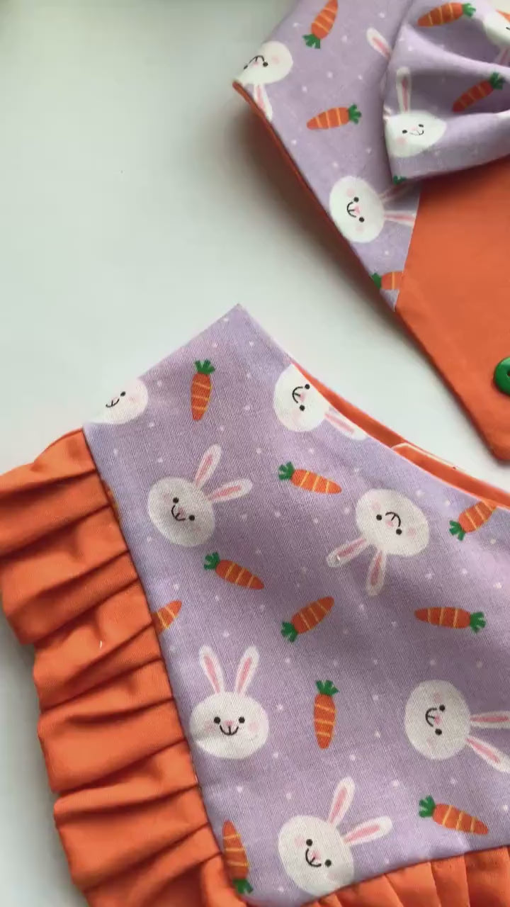 Easter Dog Tuxedo Bandana, Bunnies Bandana with bow tie for dogs, Easter cute dog boy accessories