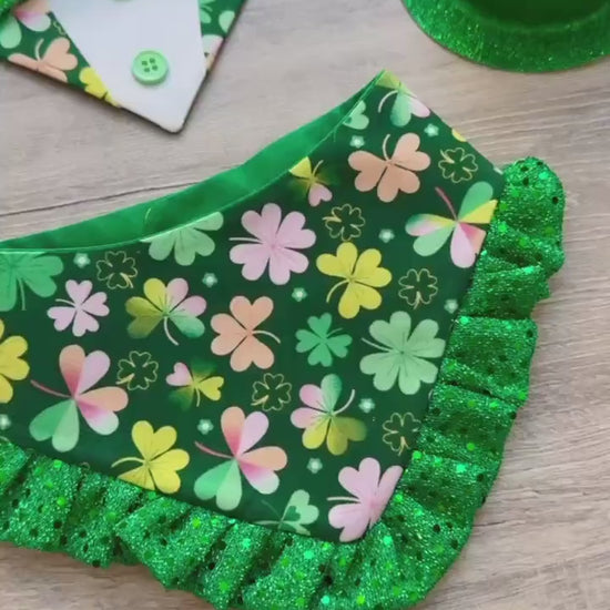 St. Patrick Dog Tuxedo Bandana, Chalk shamrocks