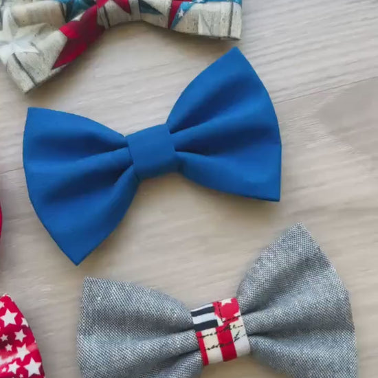 Patriotic Dog Bowtie, 4th of July Dog Accessory, American Flag Bow Tie for Pets, Independence Day Dog Collar Bow