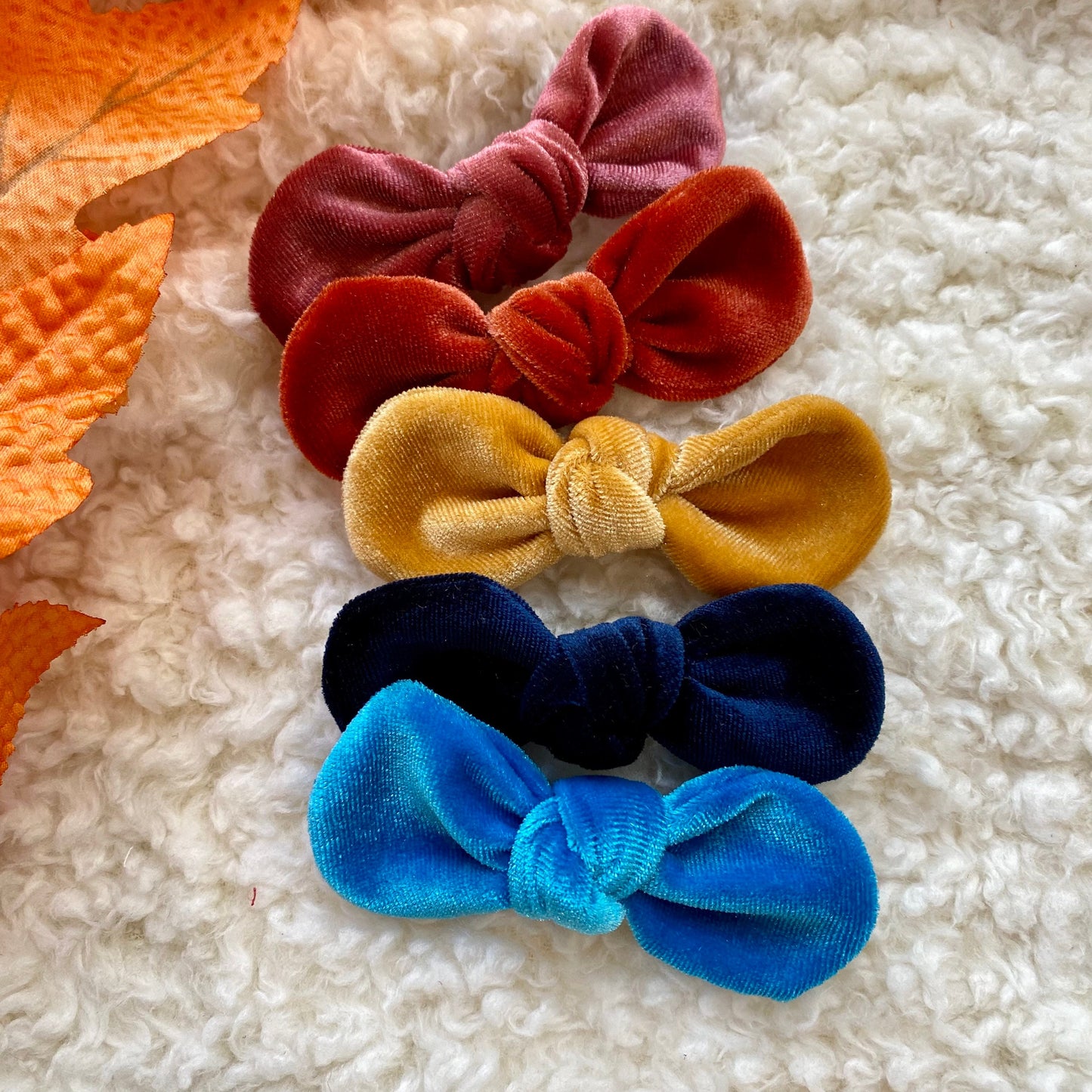 New! Velvet Dog hair bow, girl dog bow, hair clip for dogs, alligator clip, french barrette, fall hair bow, fall season colors