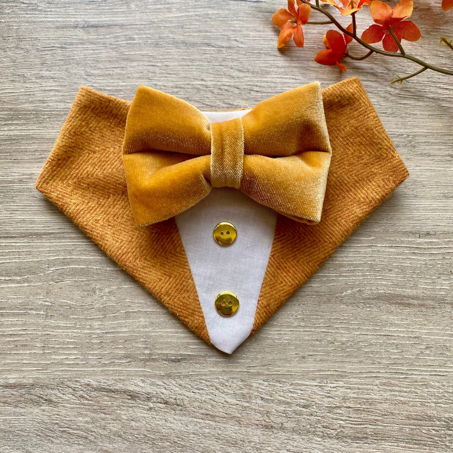 Fall Velvet Dog Tuxedo Bandana