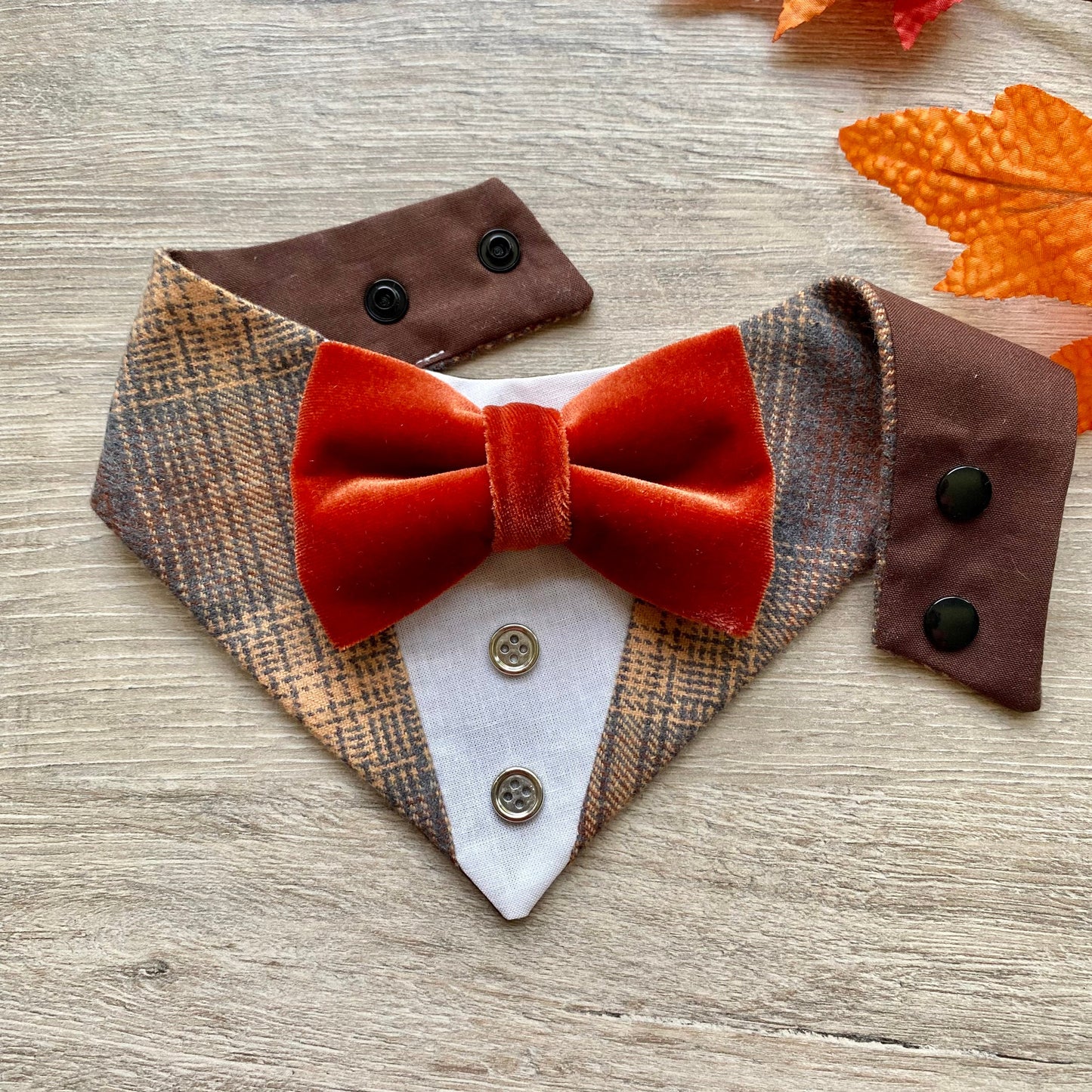 Fall Velvet Dog Tuxedo Bandana